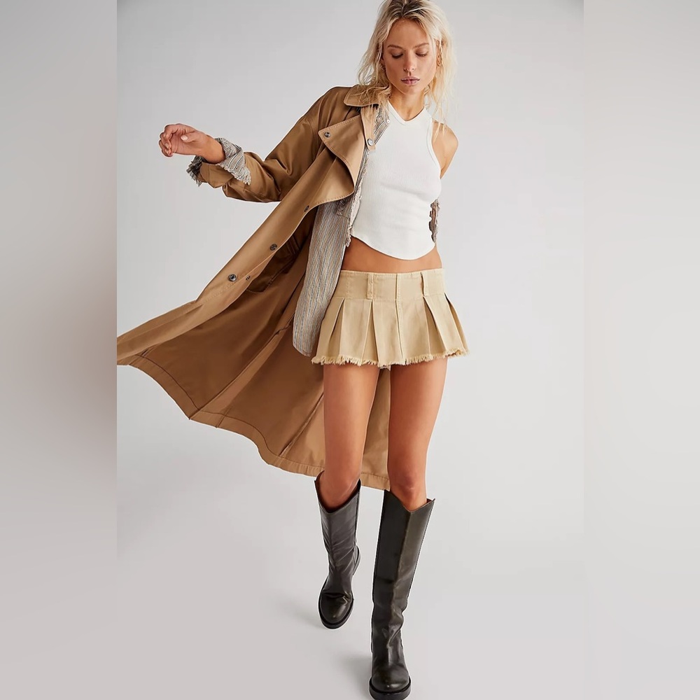 Free people pleated micro mini skort gossling